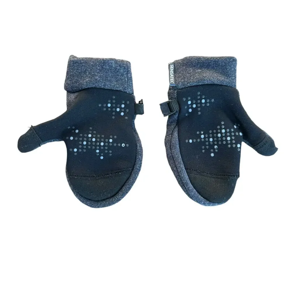 Head Heather Black Unisex Kids Sensatic Touchscreen Silicone Palm Gloves XS